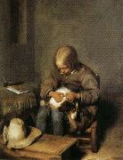 Gerard Ter Borch Boy Catching Fleas on His Dog France oil painting artist
